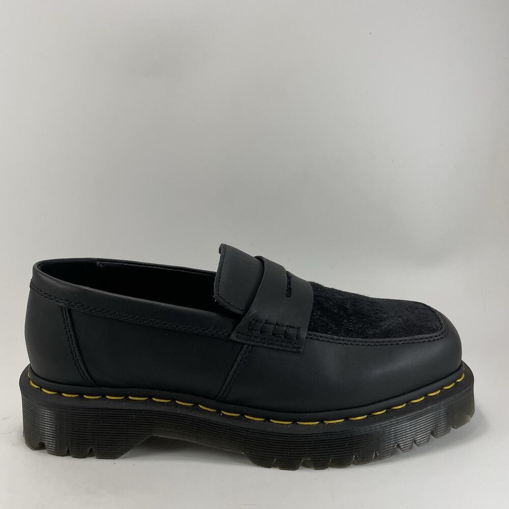 Dr. Martens Peyton Bex Square Toe Penny Loafers Black Leather Womens Size 9